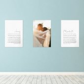 Zijn en haar geloften bruiloft portret muurkunst sets (Houten vloer)