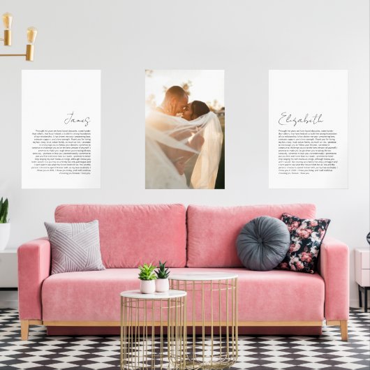 Zijn en haar geloften bruiloft portret muurkunst sets (Woonkamer)