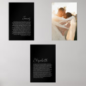 Zijn en haar geloften zwart achtergrond bruiloft p muurkunst sets (Voorkant)