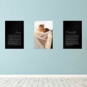 Zijn en haar geloften zwart achtergrond bruiloft p muurkunst sets (Houten vloer)