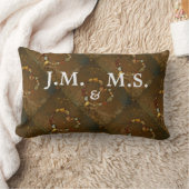 Zijn en haar Initialen Hoorkelen op strand Kussen (Deken)