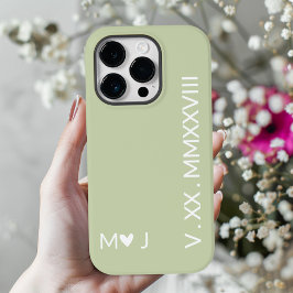 Zijn en Haar iPhone Hoesje met Romeinse Cijfers Ko