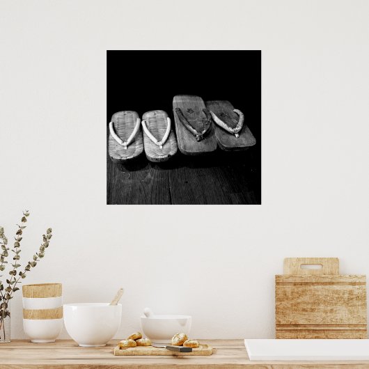 Zijn en Haar Japanse Sandalen Poster (Keuken)