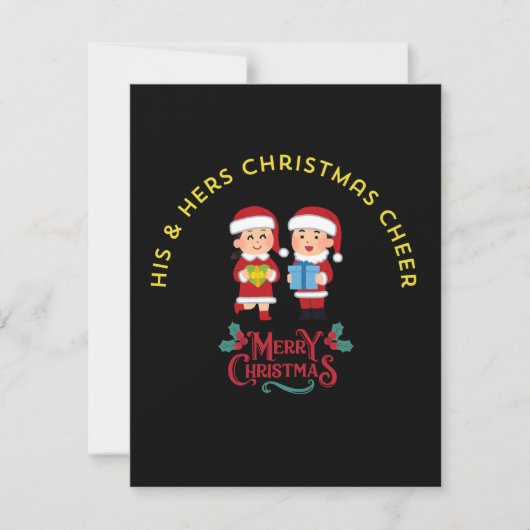 Zijn en haar kerstvreugde kaart (Voorkant)