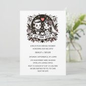 Zijn en haar koppels bruiloft Vrijgezellenfeest Kaart (Staand voorkant)