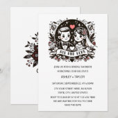 Zijn en haar koppels bruiloft Vrijgezellenfeest Kaart (Voorkant / Achterkant)