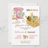 Zijn en haar koppels douchen uitnodiging (Voorkant)