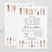 Zijn en haar koppels douchen-uitnodiging, douche g kaart (Voorkant / Achterkant)