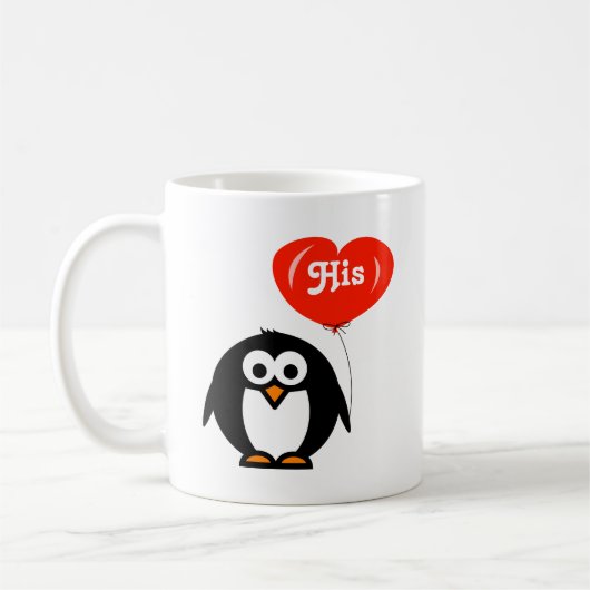 Zijn en haar pinguïn mokken | overeenkomende set (Links)