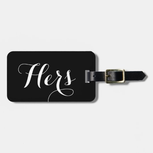 Zijn en haar reis bagagelabel voor bruiloft paar (Voorkant horizontaal)