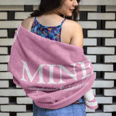 Zijn en haar roze 'MINE' gepersonaliseerd Strandlaken