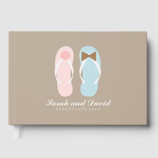 Zijn en haar Sandals Beach bruiloft Gastenboek (Voorkant)