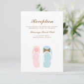 Zijn en haar Sandals Beach bruiloft Informatiekaartje (Staand voorkant)