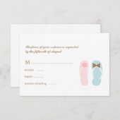 Zijn en haar Sandals Beach Wedding RSVP Respons (Voorkant / Achterkant)