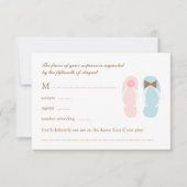 Zijn en haar Sandals Beach Wedding RSVP Respons (Voorkant)
