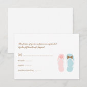Zijn en haar Sandals Beach Wedding RSVP Respons Kaartje (Voorkant / Achterkant)