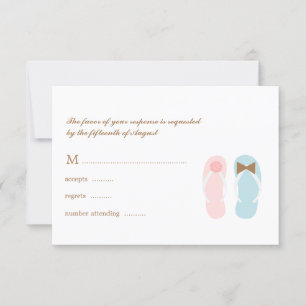 Zijn en haar Sandals Beach Wedding RSVP Respons Kaartje