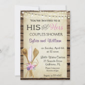 Zijn en haar stellen Rustic Bridal Shower Uitnodig Kaart (Voorkant)