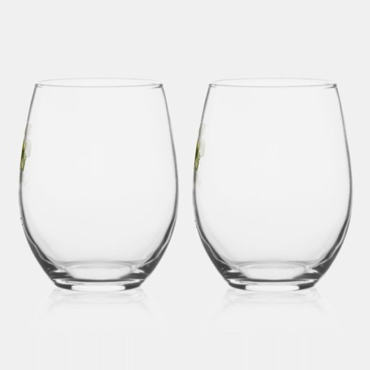 "Zijn en haar" Stemloze wijnglazen met druiven Wijnglas Zonder Voet (Links)