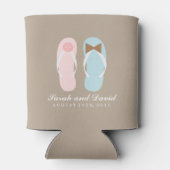 Zijn en haar Teenslippers Beach bruiloft Blikjeskoeler (Achterkant)