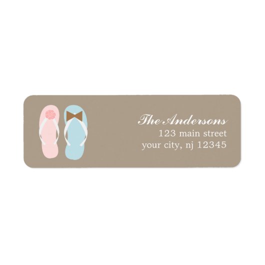 Zijn en haar Teenslippers Beach bruiloft Etiket (Voorkant)