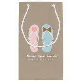 Zijn en haar Teenslippers Beach bruiloft Klein Cadeauzakje (Achterkant)