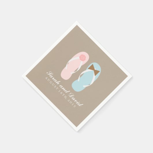 Zijn en haar Teenslippers Beach bruiloft Servetten (Hoek)