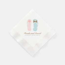 Zijn en haar Teenslippers Beach bruiloft Servetten
