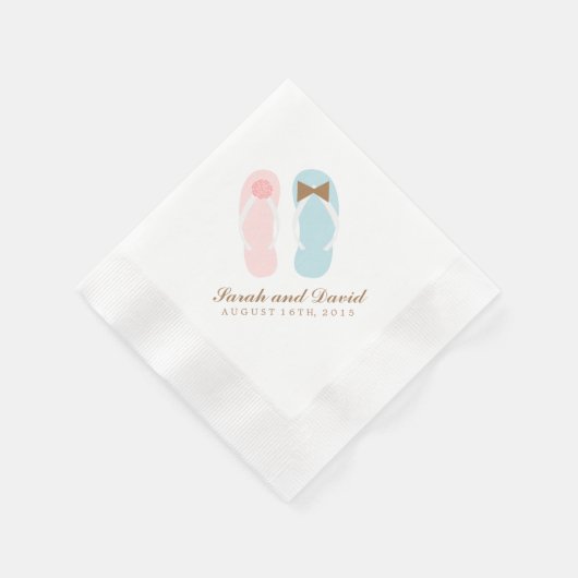 Zijn en haar Teenslippers Beach bruiloft Servetten (Hoek)