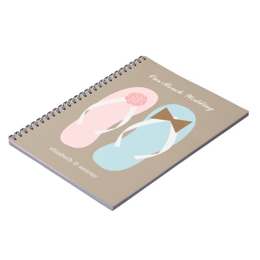 Zijn en haar Teenslippers Beach Wedding Planner Notitieboek (Linkerzijde)