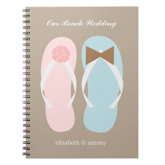 Zijn en haar Teenslippers Beach Wedding Planner Notitieboek (Voorkant)