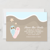 Zijn en haar Teenslippers bruiloft redden de datum Magnetische Uitnodiging (Voorkant)