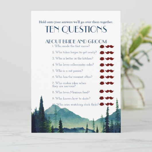 Zijn en haar Tien Vragen Weddenschap (Staand voorkant)