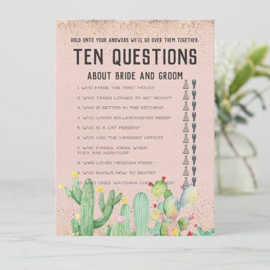 Zijn en haar Tien Vragen Weddenschap (Staand voorkant)