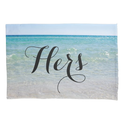 Zijn en Hers Blue Ocean Kussensloop (Voorkant-Links)