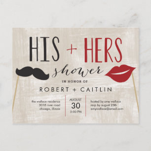 Zijn en Hers Couple Shower Uitnodiging