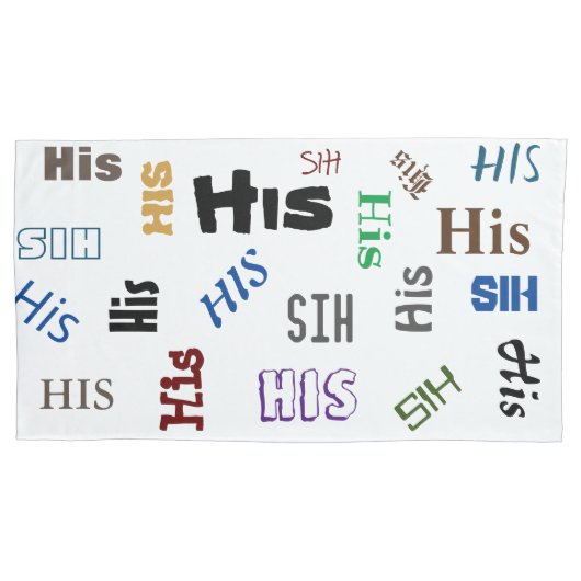 Zijn en Hers Pillowcase Kussensloop (Voorkant-Links)