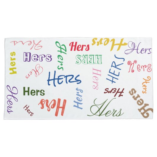 Zijn en Hers Pillowcase Kussensloop (Voorkant-Rechts)