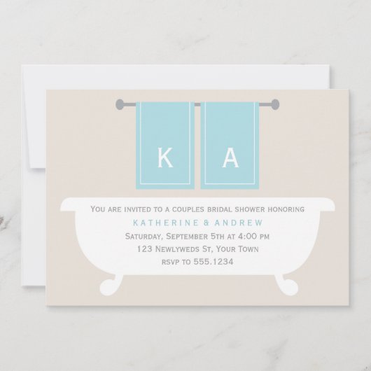 Zijn en Hers Towels Couples Wedding Shower Kaart (Voorkant)