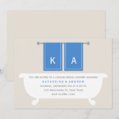 Zijn en Hers Towels Vrijgezellenfeest {blauw} Kaart (Voorkant / Achterkant)