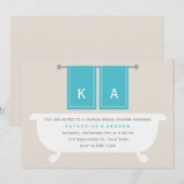 Zijn en Hers Towels Vrijgezellenfeest {blauwgroen} Kaart (Voorkant / Achterkant)