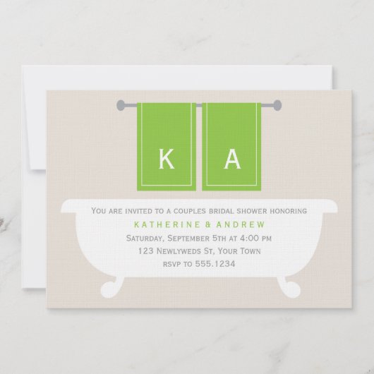 Zijn en Hers Towels Vrijgezellenfeest {groen} Kaart (Voorkant)