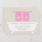 Zijn en Hers Towels Vrijgezellenfeest {roze} Kaart (Voorkant / Achterkant)