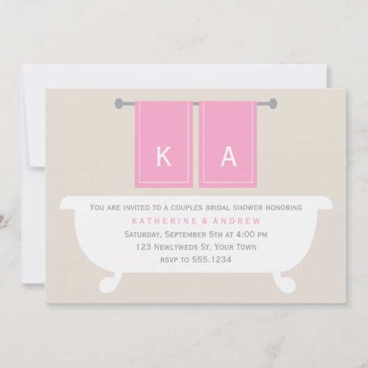 Zijn en Hers Towels Vrijgezellenfeest {roze} Kaart (Voorkant)