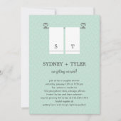 Zijn en Hers Wedding Shower Uitnodiging (blauw) (Voorkant)