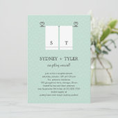 Zijn en Hers Wedding Shower Uitnodiging (blauw) (Staand voorkant)