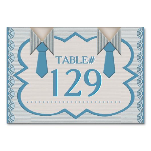 Zijn en zijn blauwe Oxford krijtstreep Kaart (Voorkant)