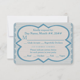 Zijn en zijn blauwe Oxford krijtstreep RSVP Kaartje