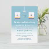 Zijn en zijn Gay Couple's Shower Kaart (Staand voorkant)