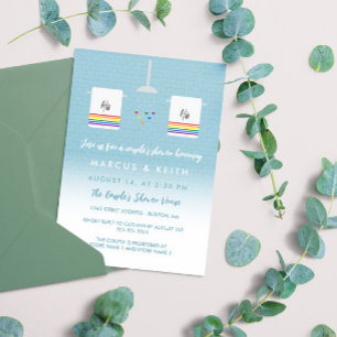 Zijn en zijn Gay Couple's Shower Kaart